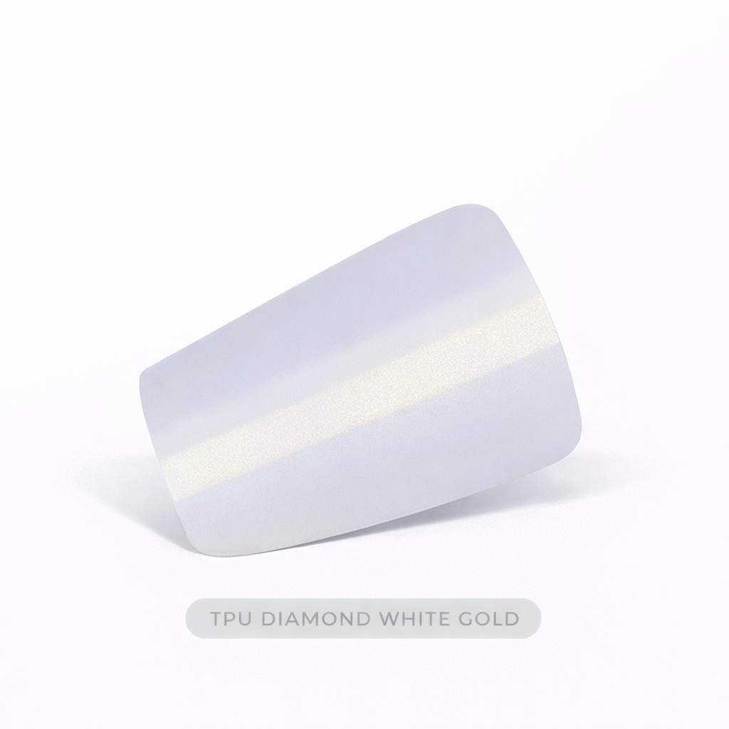 White gold TPU diamond on a white background