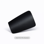 Black matte TPU material sample on a white background