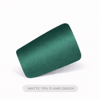 Green rectangular object with 'Matte TPU Flame Green' label on a white background