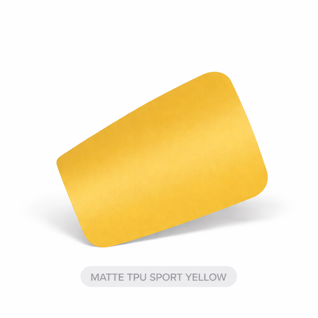 Yellow rectangular object labeled 'Matte TPU Sport Yellow' on a white background